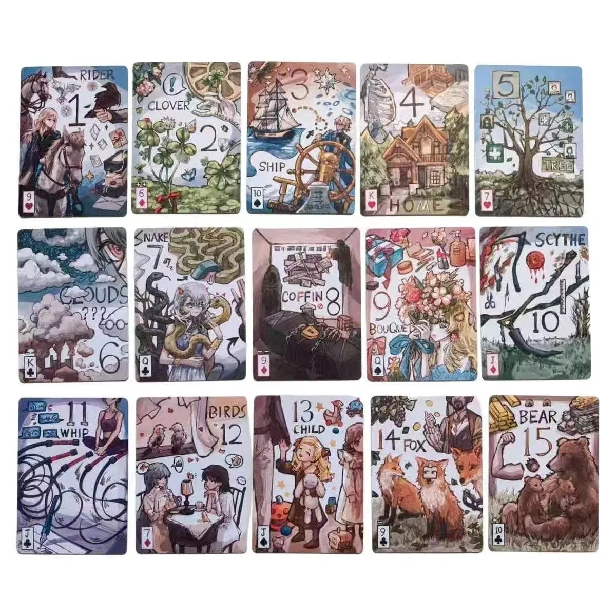 Simple Primitive Lenormand Tabletop Game 44-Piece Tarot Card Deck for Divination And Fortune Telling — image 2