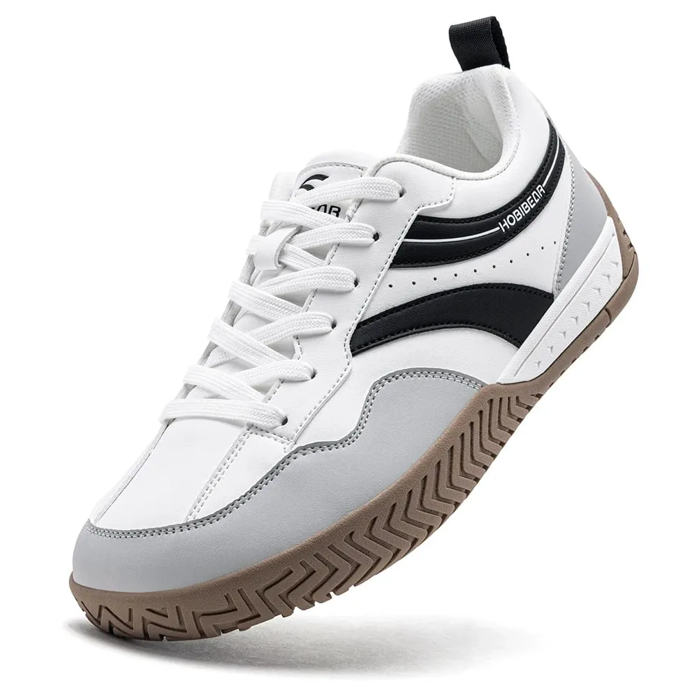 Wide Toe Box Sneakers Unisex Artificial Leather Walking Shoes Retro Comfortable Lightweight Non-Slip Lace Up Footwear