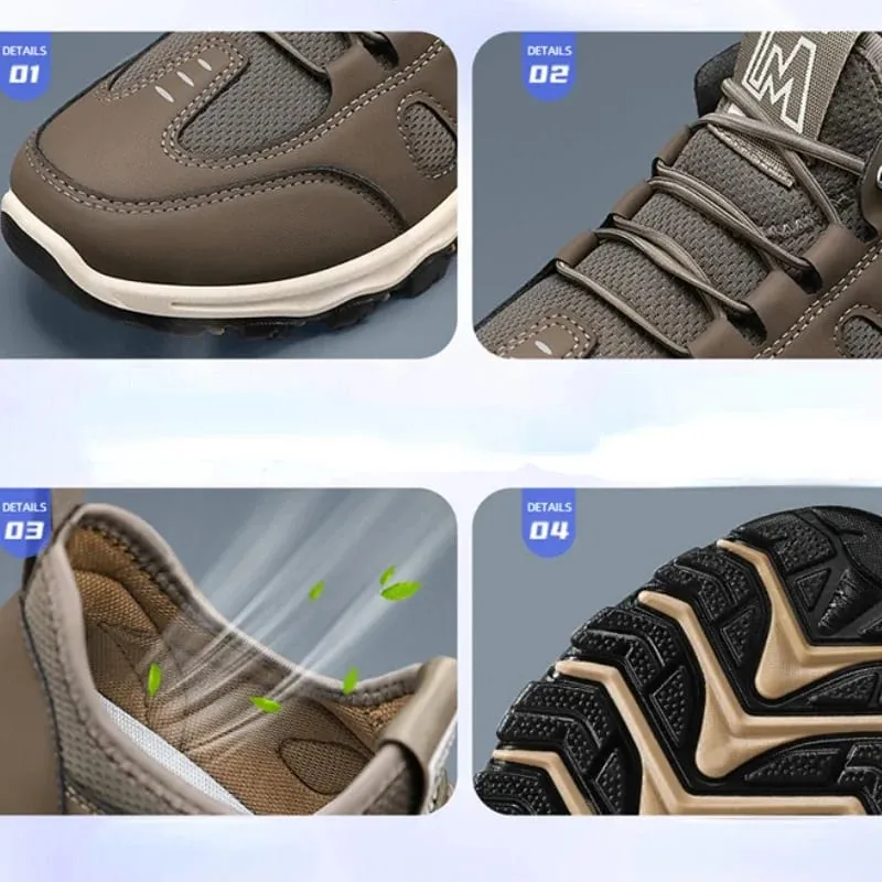 Men's Hiking Shoes Fashion High Quality Men Sneakers Outdoor Trekking Climbing Sport Shoes Breathable Lace Up Men Walking Shoes — image 7