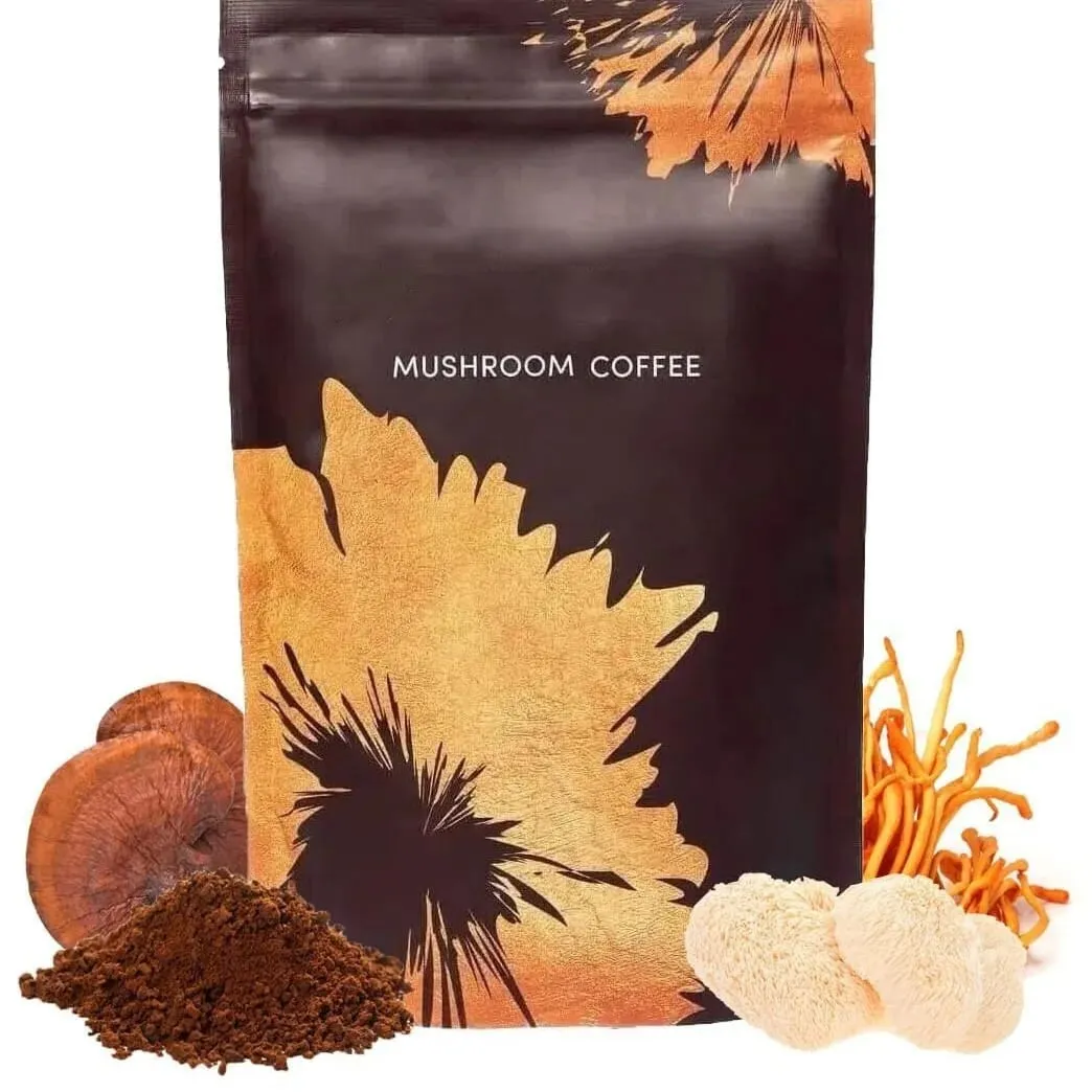 Organic Mushroom Coffee with 6 Types Adaptogenic Mushrooms MCT Oil Daily Brewing Use Smooth Flavor Beverage health support — image 3