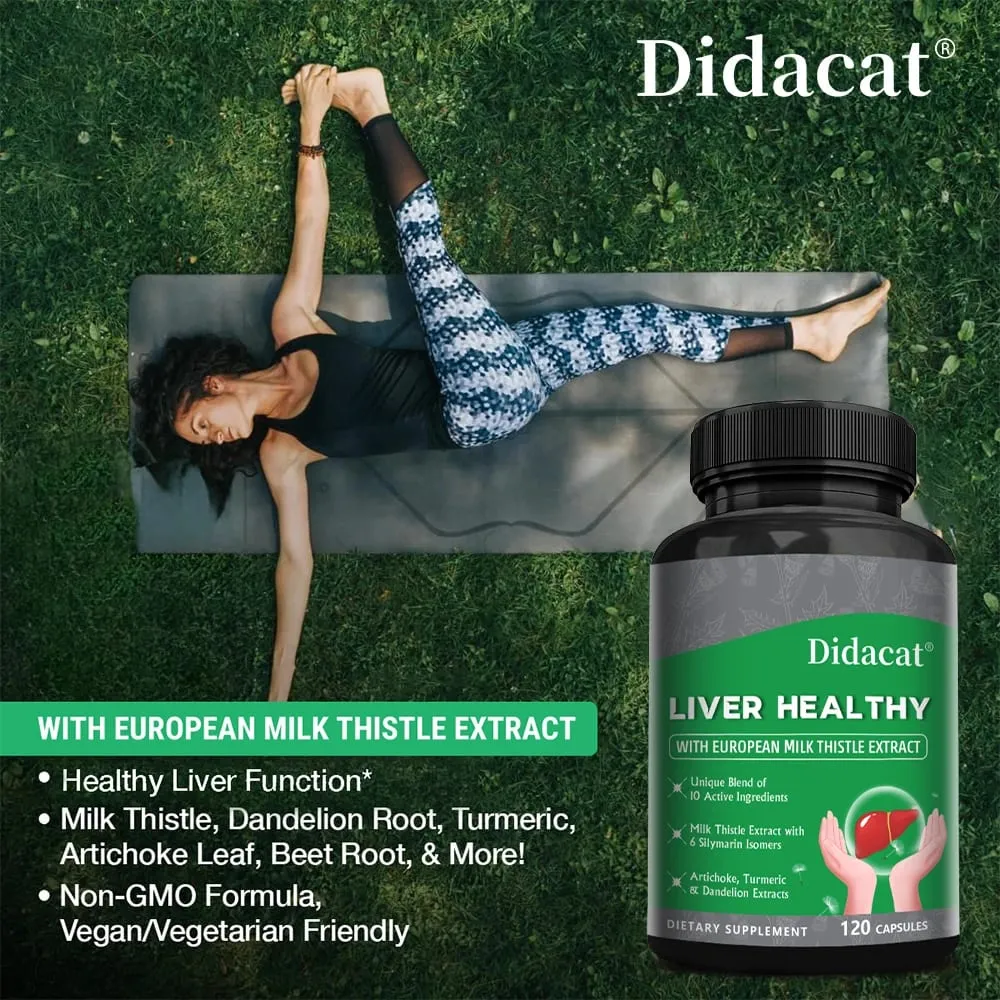 Natural Artichoke + Milk Thistle Extract - A Cleansing Detoxifying Supplement for Liver Health Immune Support and Skin Health