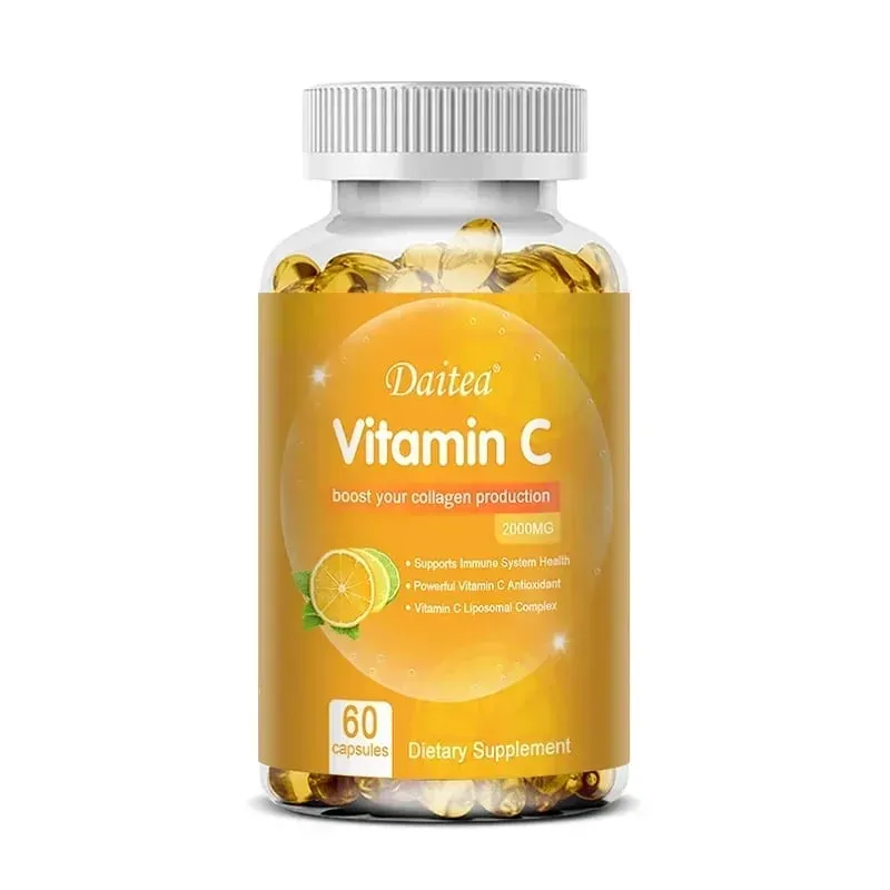 ビタミン C 2000 mg がコラーゲンの生成を促進します ビタミン C リポソーム栄養補助食品 非遺伝子組み換えおよびグルテンフリー ベジタリアン向け — image 9