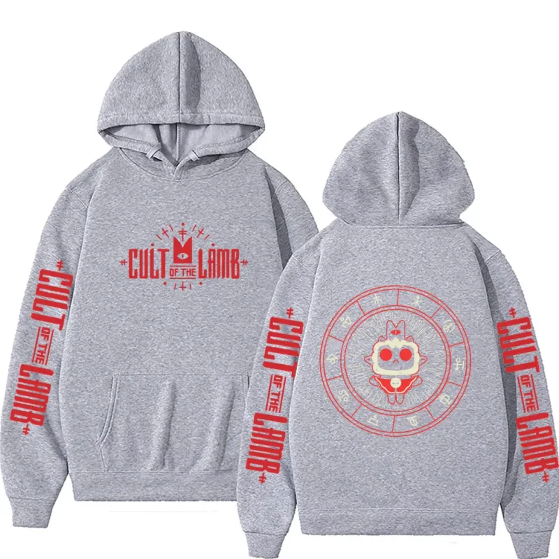 Game Cult of The Lamb Print Hoodie Men Women Vintage Fleece Cotton Pullover Hoodies Unisex Fashion Casual Oversized Streetwear — image 4