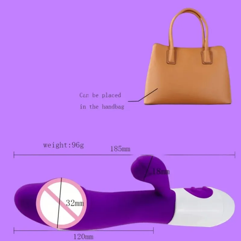 Rabbit Vibrator G-Spot Silicone Dildo Dual Vibrating Clitoris Stimulator 10 Speeds Rechargeable Waterproof Sex Toy for Women — image 5