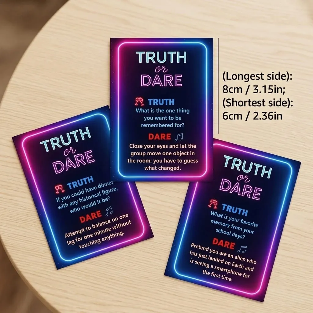 50-Card Truth or Dare: Fun Portable Icebreaker Party Card Game for Family Dorm & Holidays,Back to School Fall Winter Hallowee — image 2