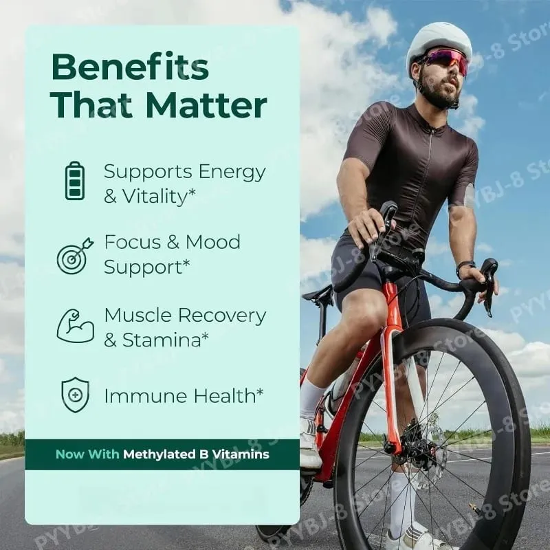 Multivitamin for Men Capsule Immune Health Support Contain Methylated Vitamins and Chelated Minerals Provide Body Energy 60count — image 6