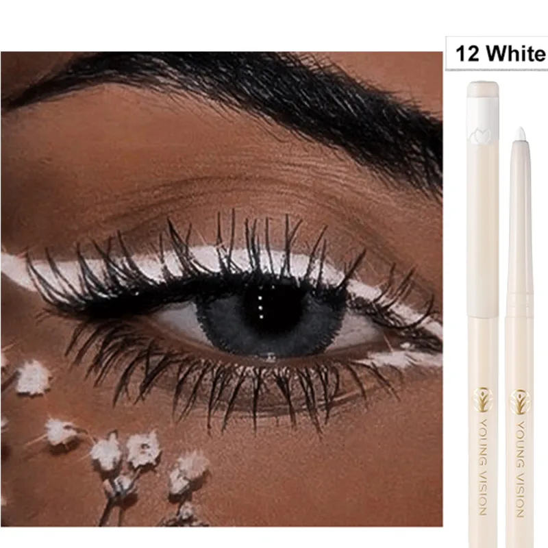 1Pc Ultra-fine Matte Smooth Eyeliner Waterproof Green Purple Colorful Eyeliner Gel Pencil Matte White Eye Lying silkworm Makeup