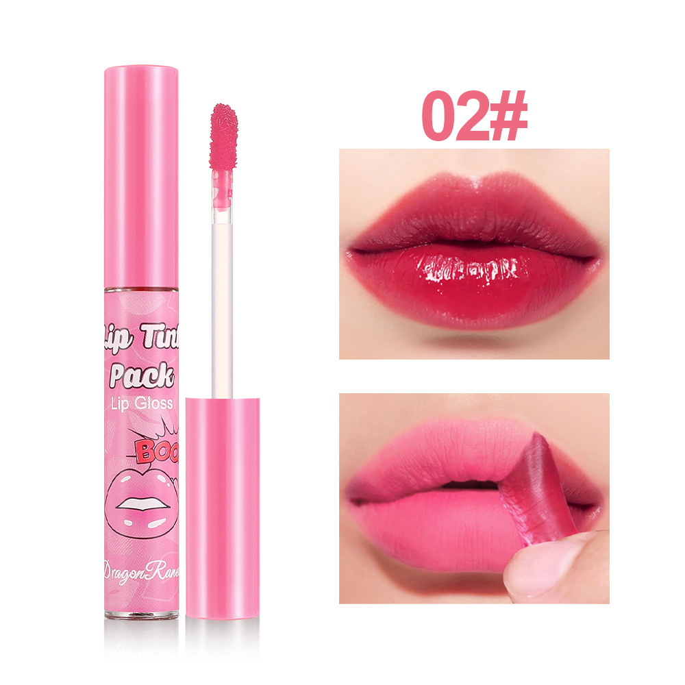 Peel Off Rose Red Lip Gloss Contorno delle labbra Contorno del tatuaggio Macchia per labbra Resistente al trasferimento impermeabile Strappo Peel Off Rossetto Trucco