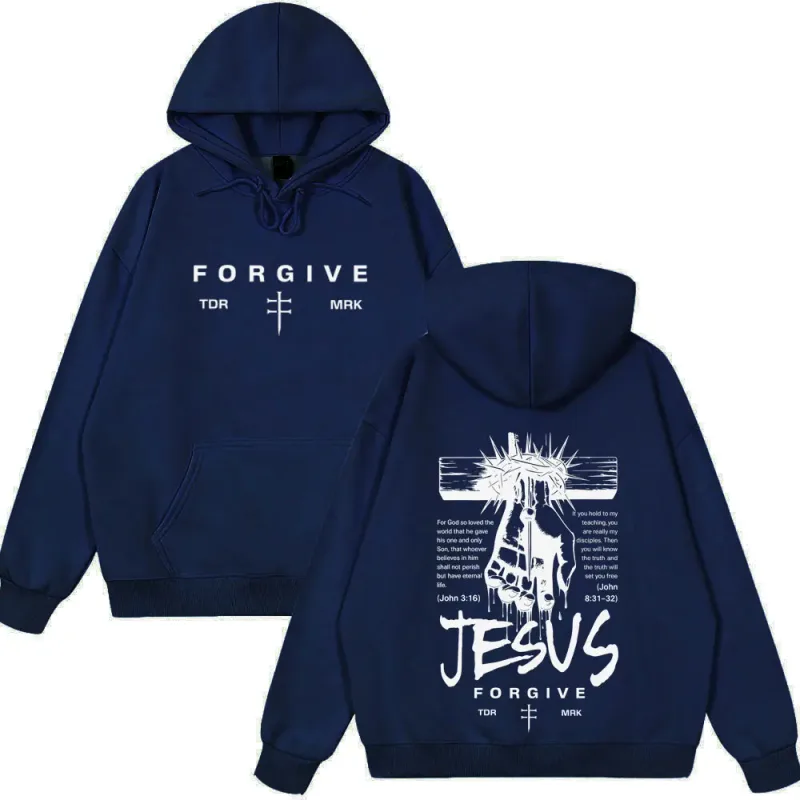 Jesus Forgive Fashion Graphic Hoodie Men Women Vintage Clothing Pullover Winter Long Sleeves Loose Casual Oversized Sweatshirts — image 5