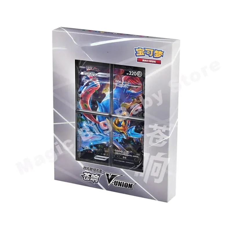 Pokemon Cards Original Trading PTCG Cartoon Quartet Coupling V-UNION Gift Box Pikachu Big Gather Moru Baker Mew-two PTCG