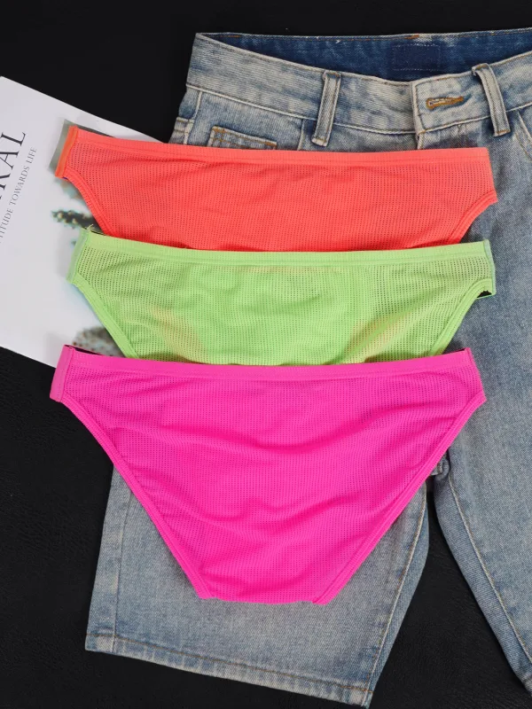 Cuecas masculinas de mistura de nylon, cuecas respiráveis com letras de chifre em relevo, cintura elástica larga, cor fluorescente, roupa íntima sexy — image 7