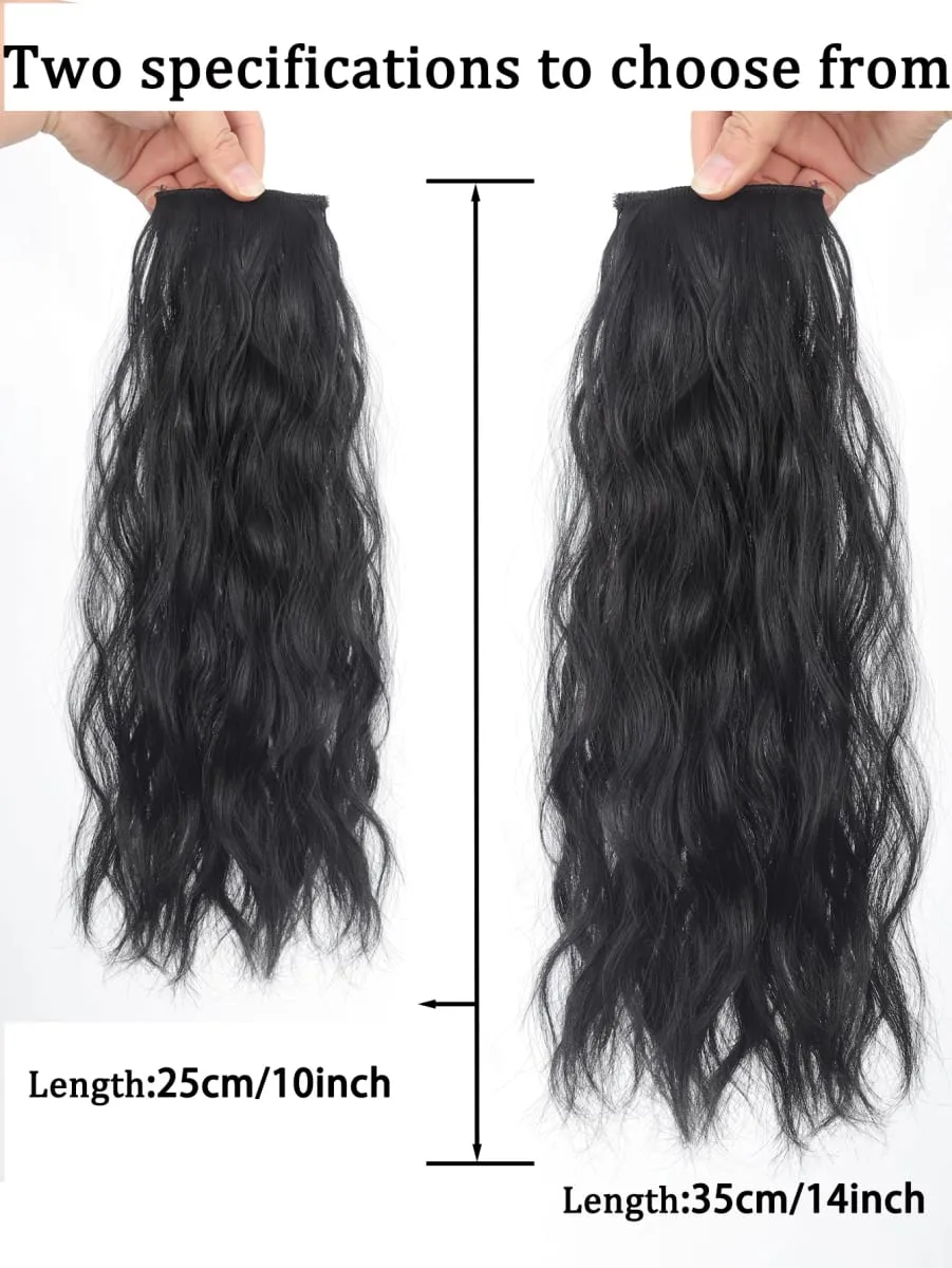 Women Water Wave Extensions Clip In Hair Extensions Invisible Synthetic Wig Piece Suitable Thinning Hair Increase Hair Volume — image 4