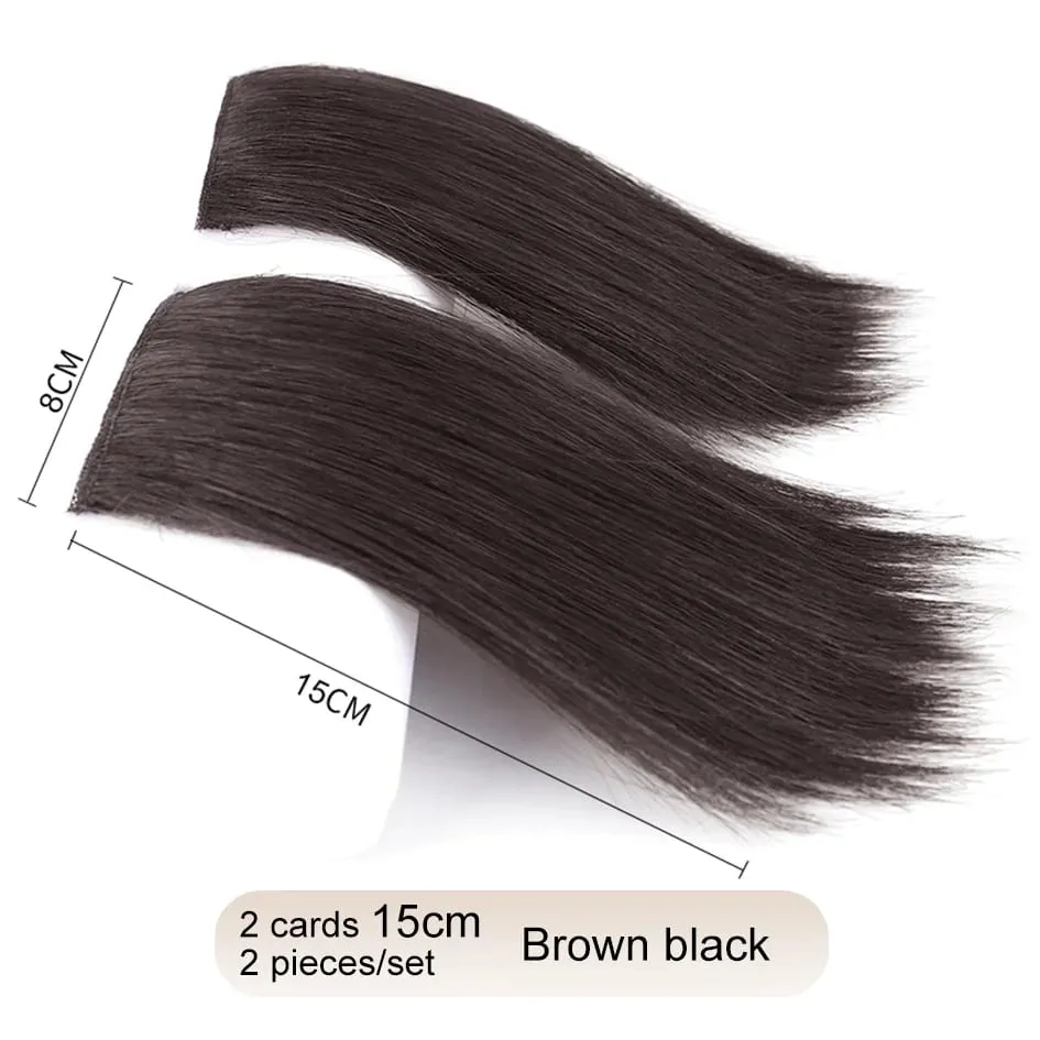 Synthetic 2 pieces/set of wig pads hair extensions opening and top replacement pieces replacement artifact — image 14