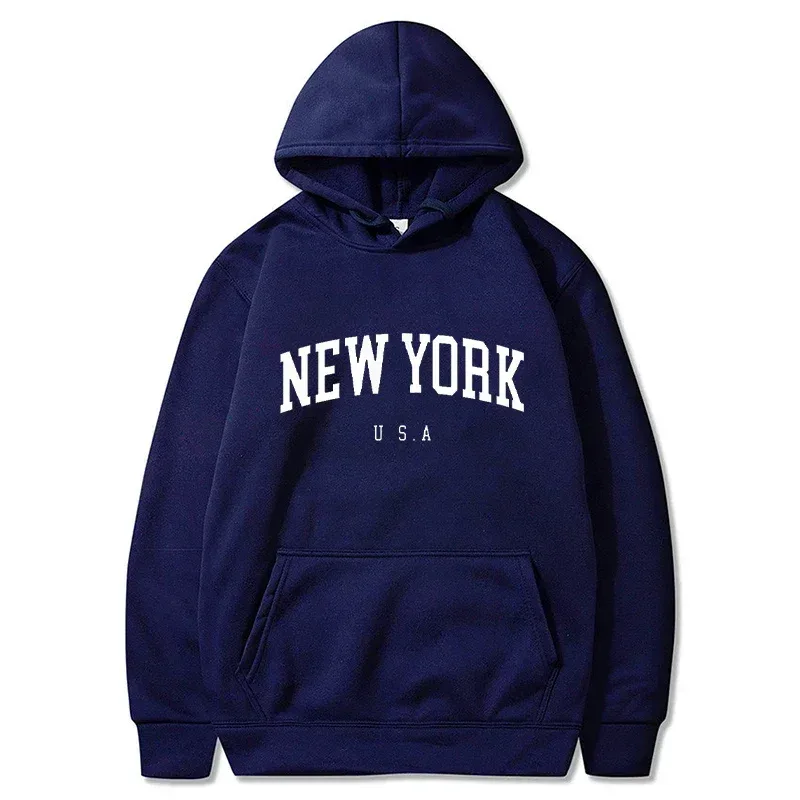 Women New York U.S.A City Hoodies Fashion Letter Printed Graphic Sweatshirts Loose CasuaMen l Harajuku Hooded Pullover Sportwear — image 21