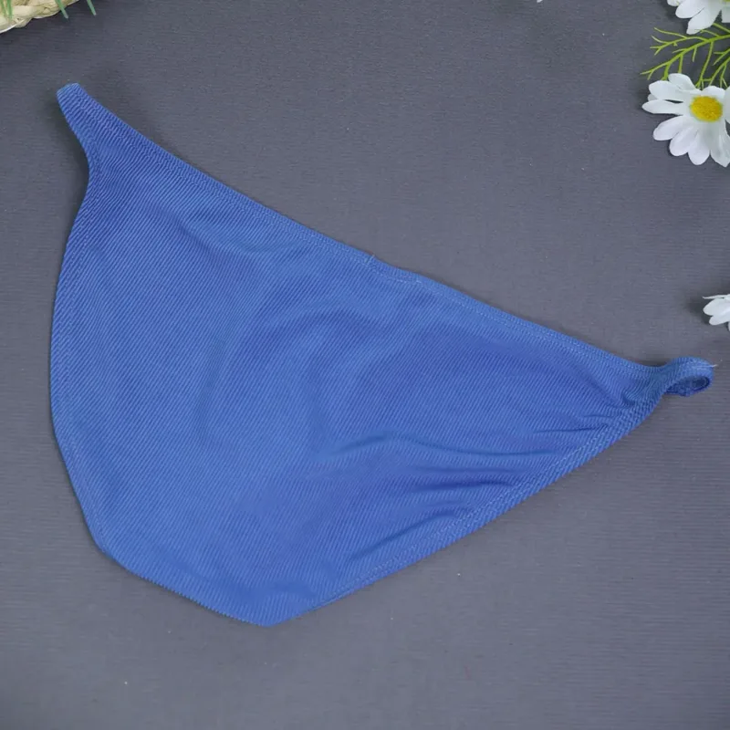 Men Fashion Ribbing Sexy High Fork Underwear Briefs U Convex Pouch Low Rise Man Comfortable Underpants Quick-drying