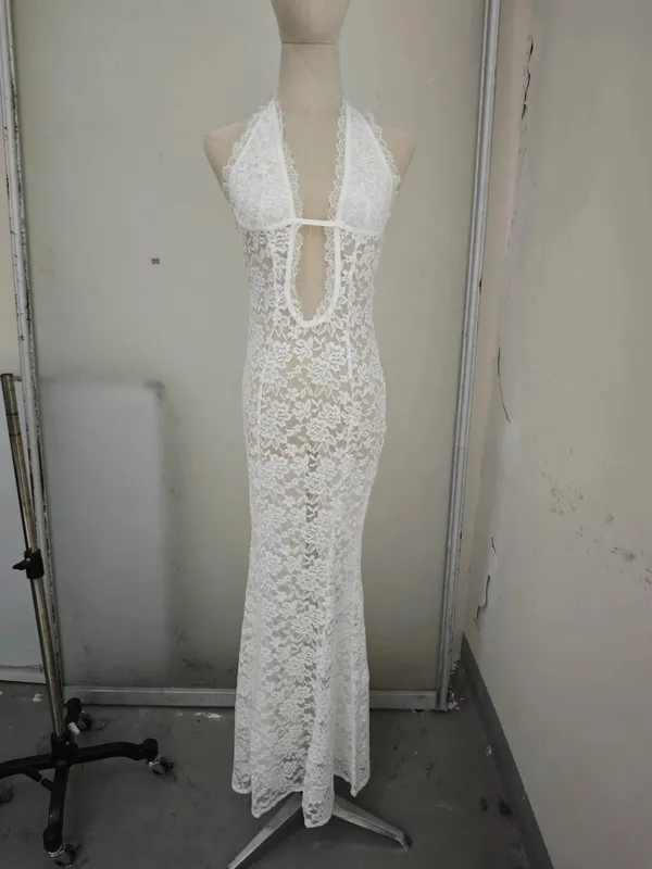 Kadınlar Sarı Düşük Kesim Backless Yüksek Belli Elbise Dantel Up Kolsuz Bel Cincher Spagetti Kayışı vestidos Parti Kulübü Kadın Elbise — image 8