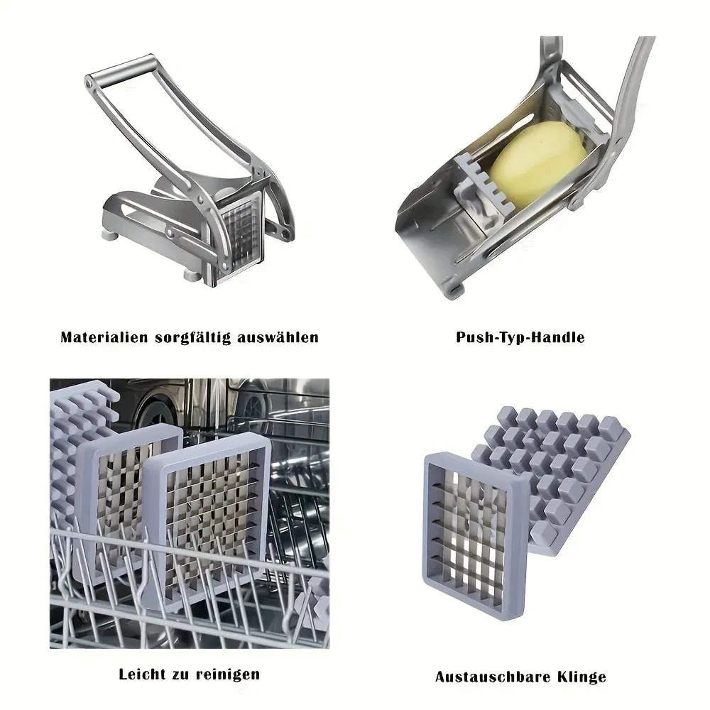 Vegetable Chopper Stainless Steel Vegetable Chopper French Fry Cutter Potato Onion Slicer Dicer Kitchen Accessories Tools Supply — image 9