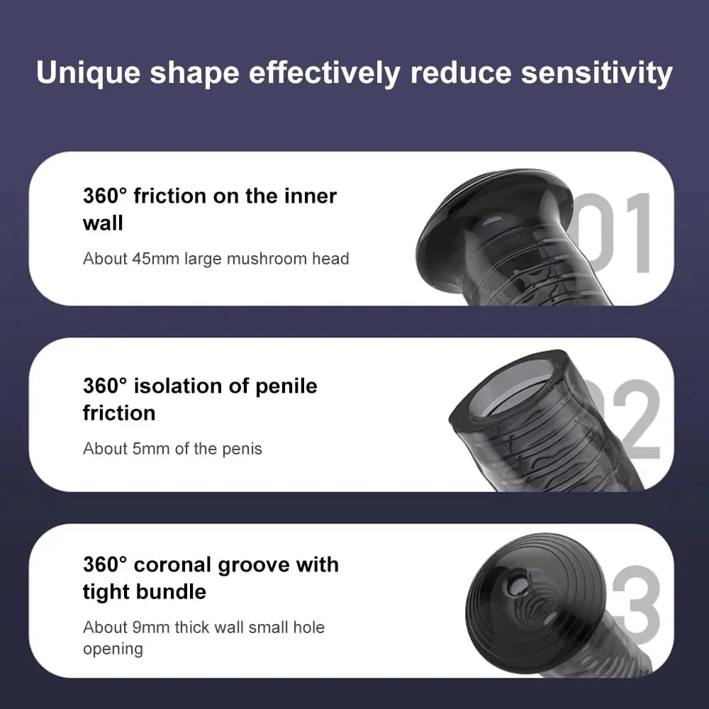 HOT! Reusable Penis Sleeve Glans Penis Enlarger Extender Delay Ejaculation Anal Butt Plug Adult Sex Toys For Men Couples Sexshop — image 2
