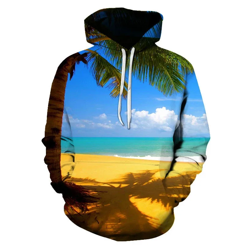 Hawaiian Four Seasons Fun 3D Printed Casual Hoodie Men's Cool Sunshine Beach Street Hoodie Full Style Trendy Style Tops