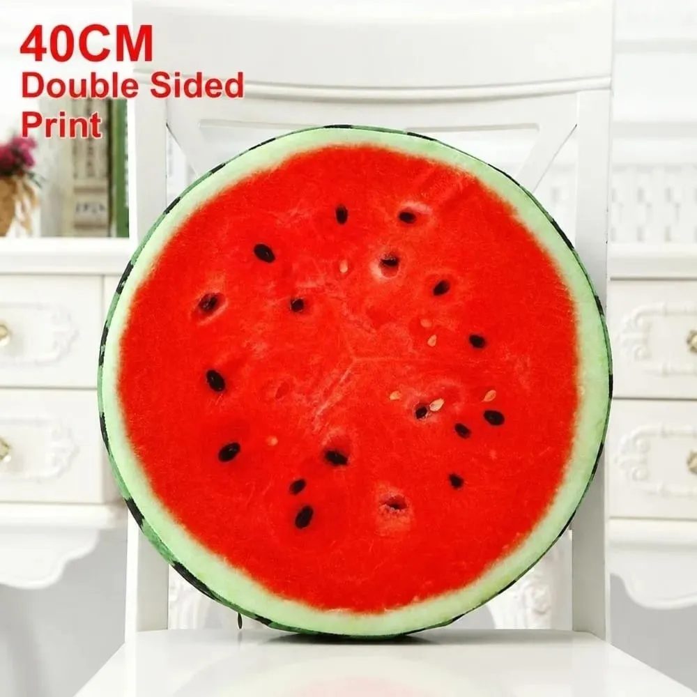 Creative Round Fruit Pillow Fruit Slice Print Plush Fabric Seat Cushion Simulation Stuffed Inner Plush Pillow Sofa Decor — image 18