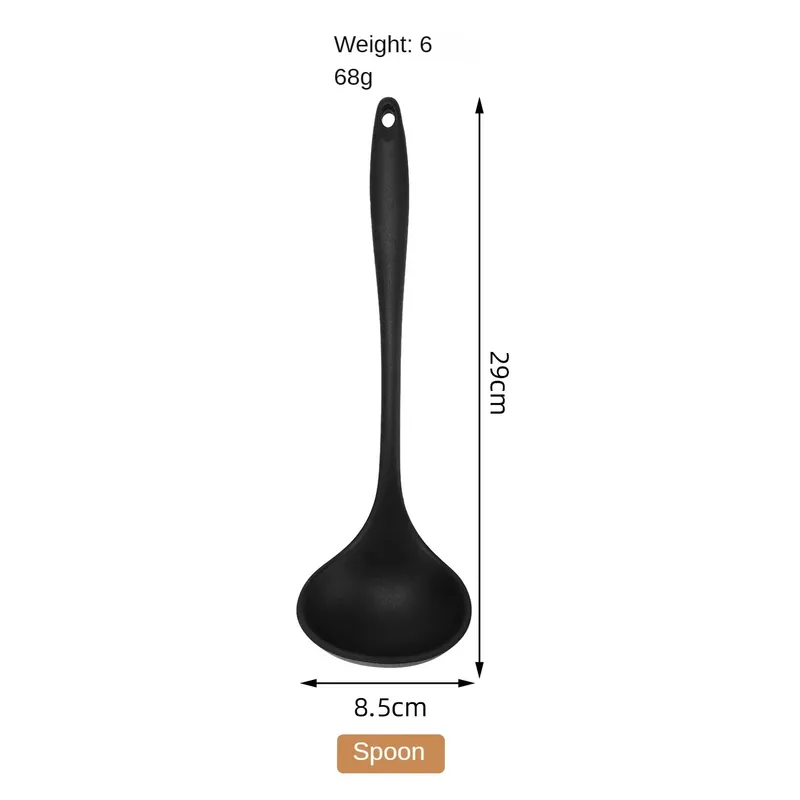 1/10PCS Food-Grade Silicone Kitchen Tools Set Heat-Resistant Slotted Spoon for Non-Stick Cookware & Hot Pot Multi-Use Strainer — image 11