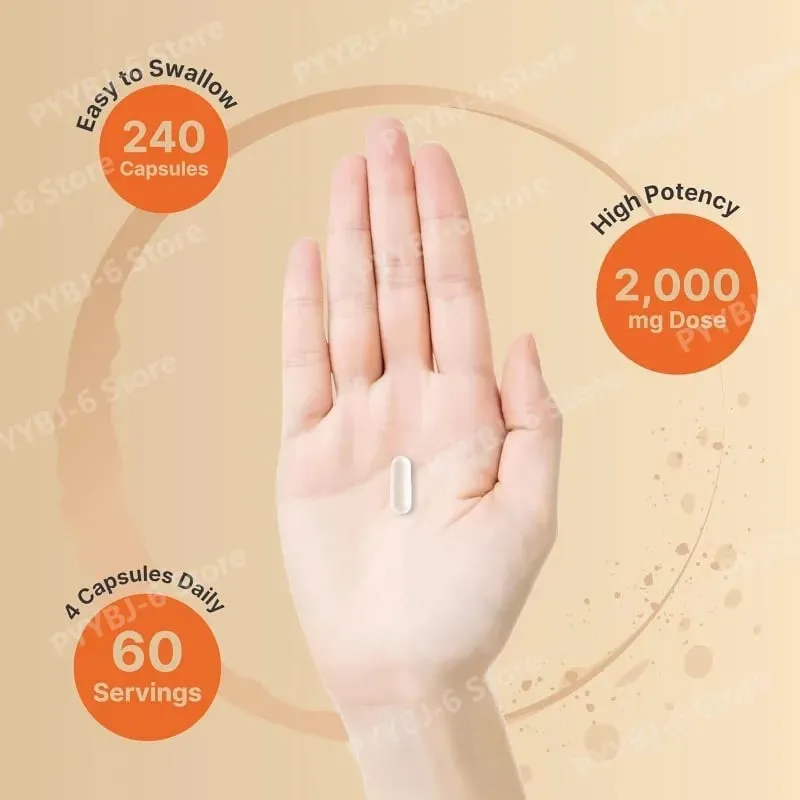 Vitamine C liposomale 2 000 mg soutient la santé antioxydante et la fonction immunitaire Absorption élevée Sans OGM Sans gluten – 240 gélules — image 5