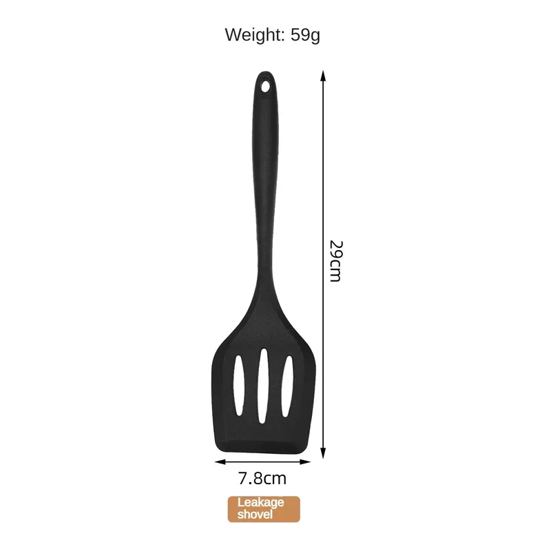 1/10PCS Food-Grade Silicone Kitchen Tools Set Heat-Resistant Slotted Spoon for Non-Stick Cookware & Hot Pot Multi-Use Strainer — image 9