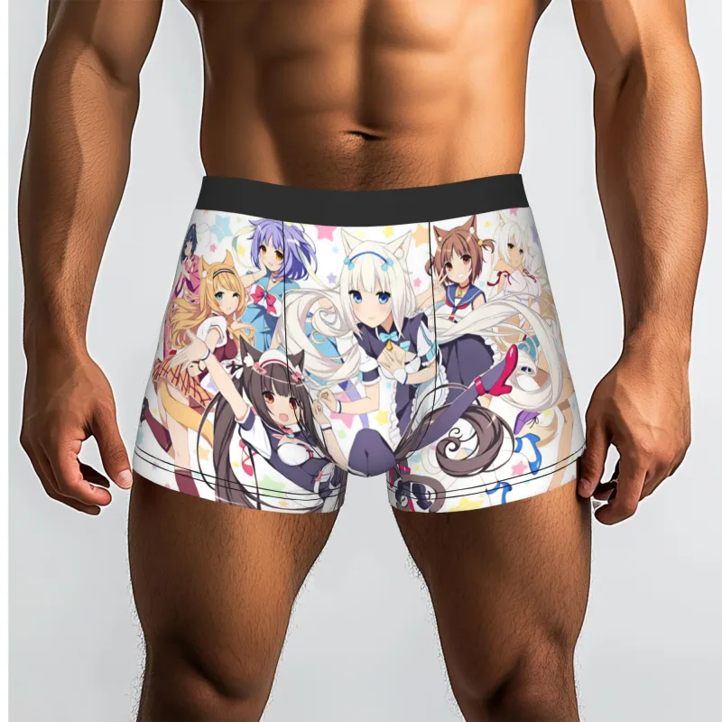 أنيمي N-Nekopara الشوكولاته الفانيليا الملابس الداخلية الرجال المطبوعة لعبة سراويل داخلية للرجال السراويل سراويل داخلية لينة
