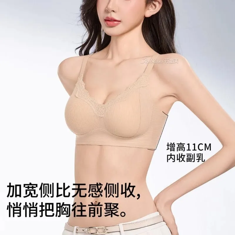 Quần lót nữ dành cho ngực nhỏ mỏng liền mạch vô hình thoải mái không dây có hỗ trợ nâng ngực bên hông và chống chảy xệ — image 6