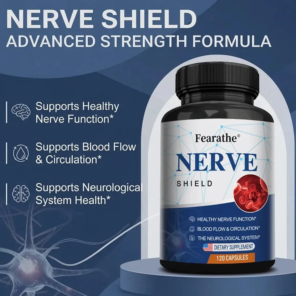 Nerve Support Supplement - B Vitamins Supports Nerve & Brain Function Neurotransmitters Blood Circulation & Joint Health — image 2