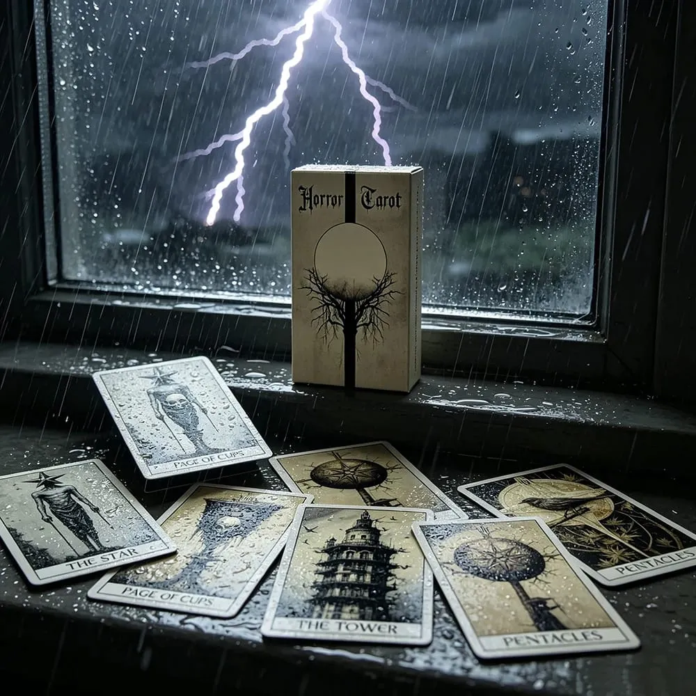 Mystery Horror Tarot Deck 78 Card Set for Divination Power Exploration and Psychic Insight | Δώρα αποκριών και Χριστουγέννων — image 4