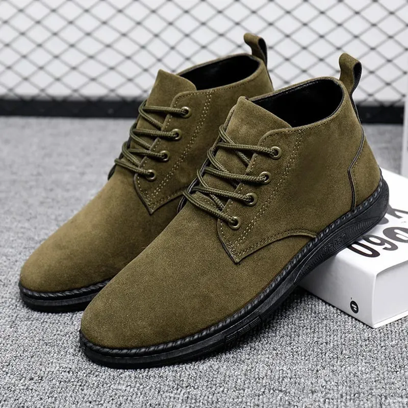 Våren högtoppade skor för män Höst Snörning PU Casual Sko Brittisk stil Enkla och mångsidiga affärsskor Zapatos Hombre