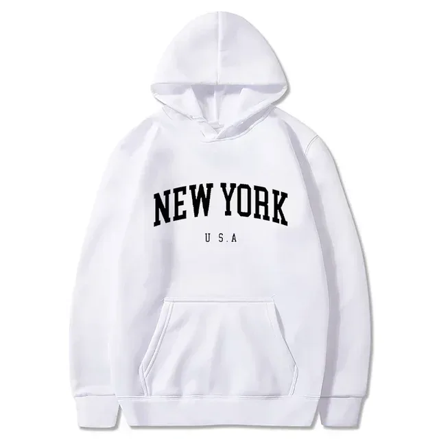 Women New York U.S.A City Hoodies Fashion Letter Printed Graphic Sweatshirts Loose CasuaMen l Harajuku Hooded Pullover Sportwear — image 40