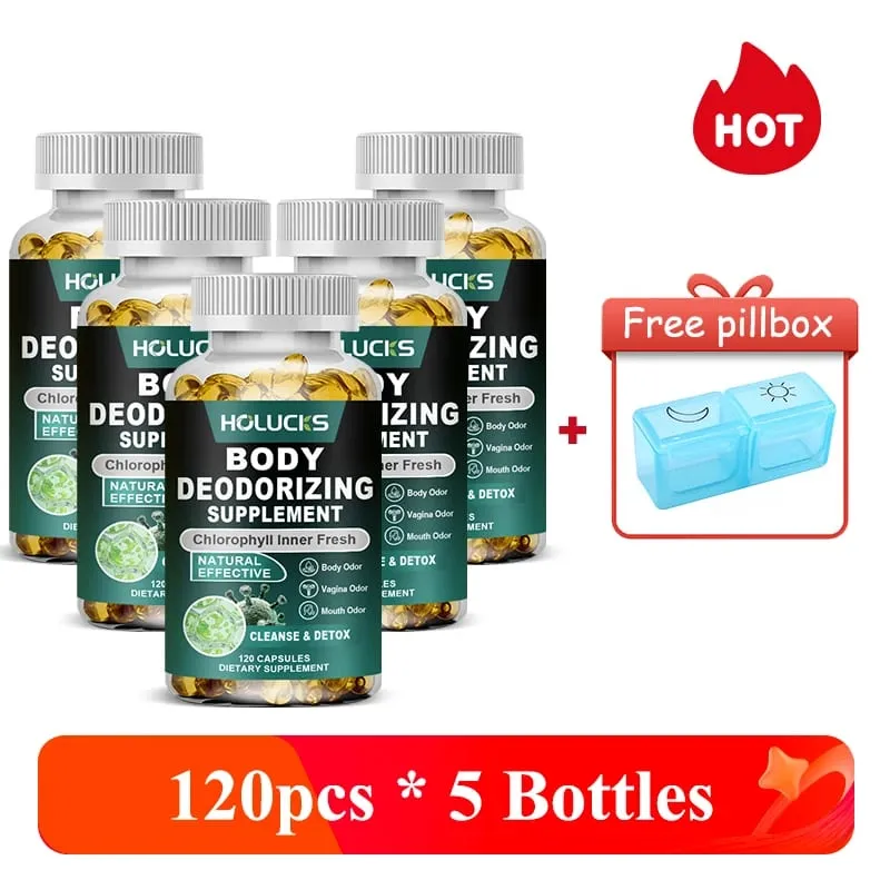 Natural Chlorophyll Capsules Supplement Internal Detox Cleanse Body Deodorant Promote Digestive & Skin Wellness