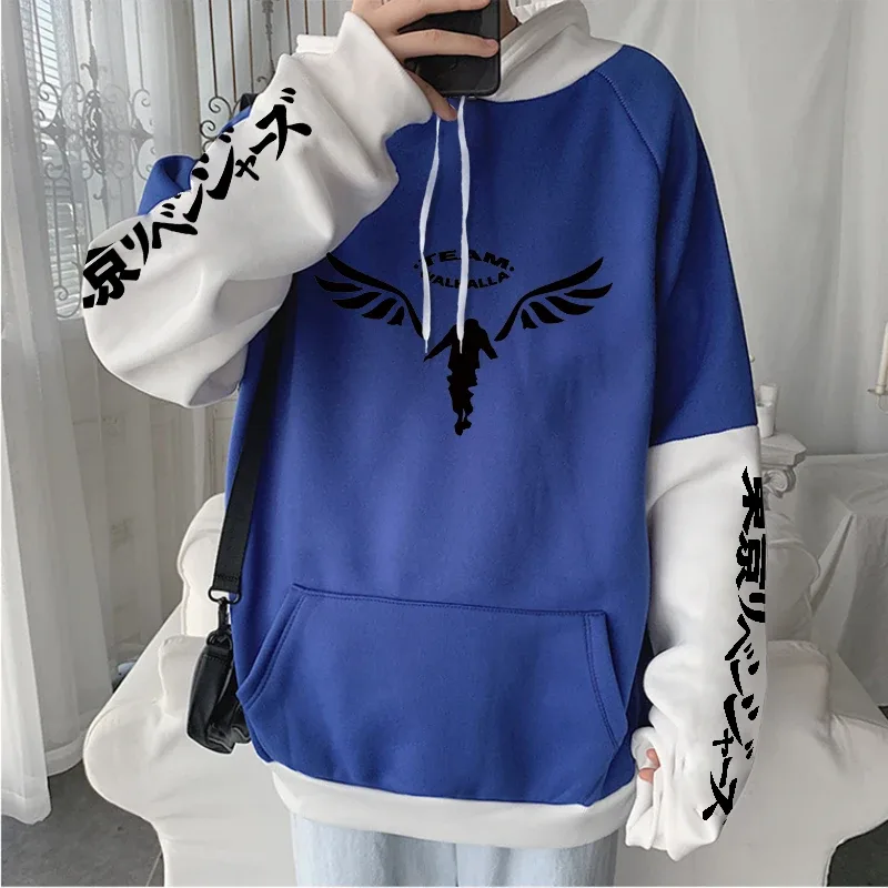 Hot Tokyo Manji Gang Manga Tokyo Revengers Japanese Anime Women Sweatshirt Winter Goth Aesthetics Clothes Fake Two Piece Hoodies
