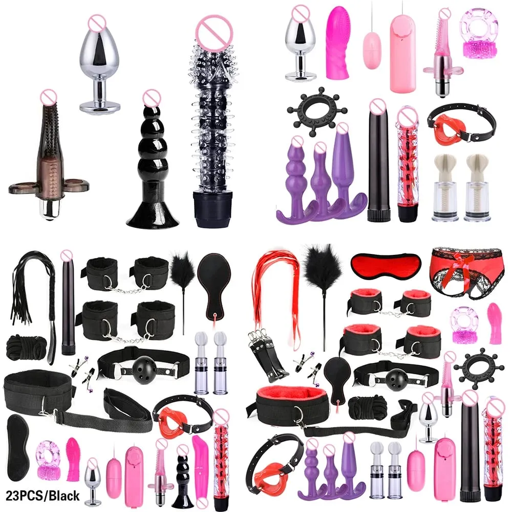 Adult Sex Toy Kits Sets for Sexy Games Bondage Mask Set Feather Handcuffs Ankle Cuff Restraints for Couple Sexual Aids 18+ — image 1