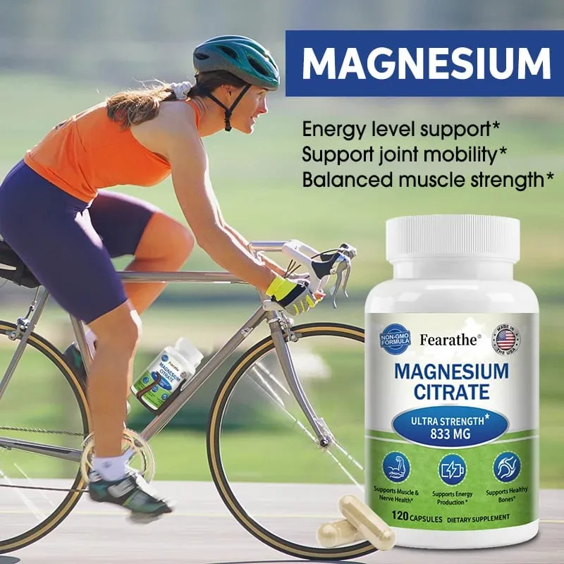 Magnesium Citrate Capsules Highly Absorbable Nutritional Supports Relaxation Sleep Bone Heart Nerve Muscle & Metabolism