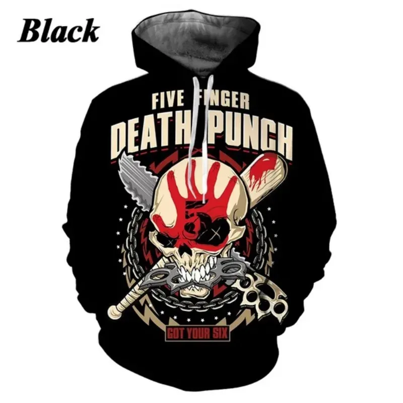 Men's and Women's Five Finger Death Punch Hoodies 3D Printing Casual Autumn Winter Sweatshirts Hip-hop Rock Hoodie — image 5