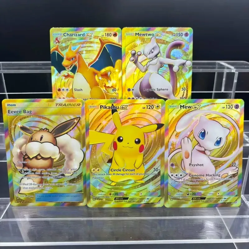 5pcs DIY POCKET Collection Cards Mewtwo Leafeon ex Self Made Single Card Classic Game Anime Card Gift Toy