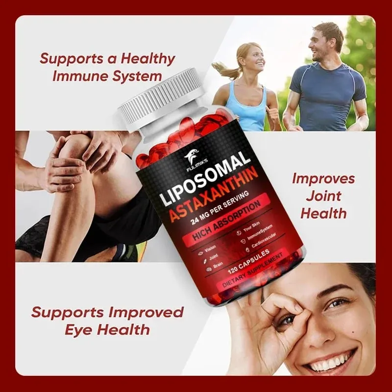 Buy 2 Get 2 Free! Premium Natural Astaxanthin 24mg Capsules - World's Strongest Antioxidant for Skin Eyes & Immune Support