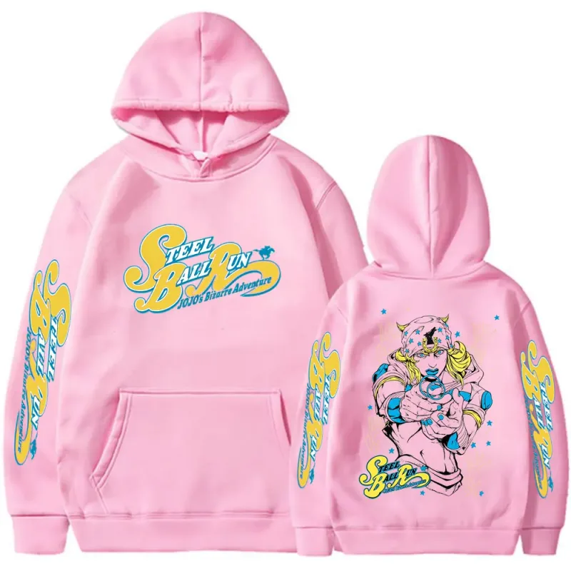 Anime Jojo Bizarre Adventure STEEL BALL RUN Jonathan Joestar Hoodies Men Women Clothing Hip Hop Oversized Hooded Sweatshirts — image 5