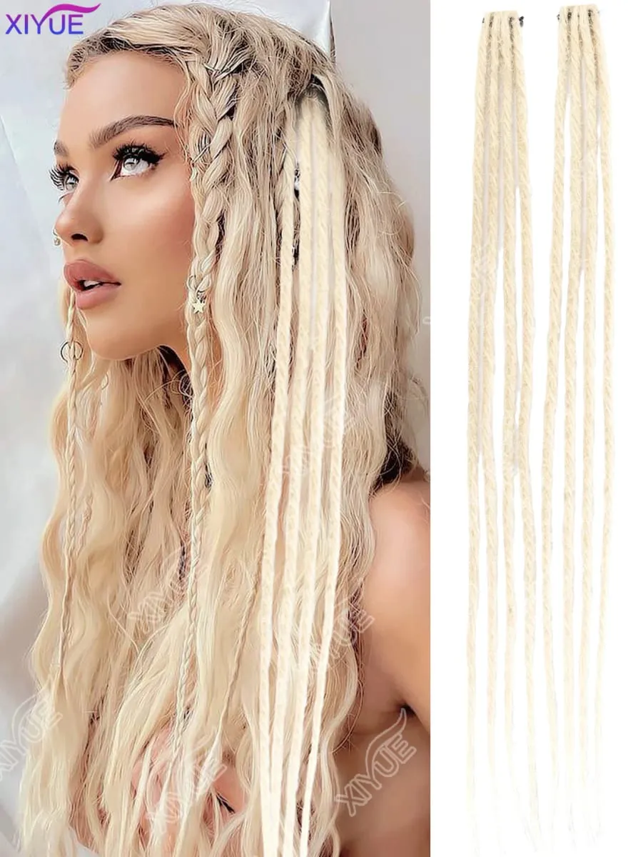 24 Inch Synthetic BB Clip Dreadlock Hair Extensions Dreadlock Extensions Hip-hop Ombre Hair Extensions African Tribe Style XY