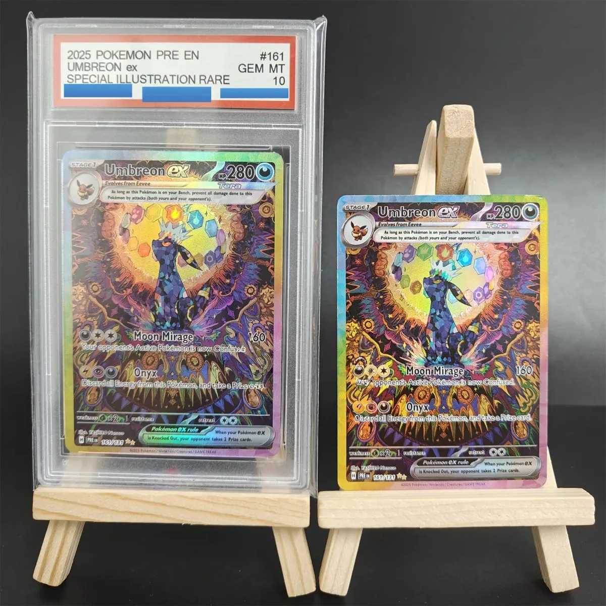 Proxy POKEMON PRE English PRISMATIC EVOLUTIONS #161 UMBREON ex Grade 10 Collection Card Toy — image 1