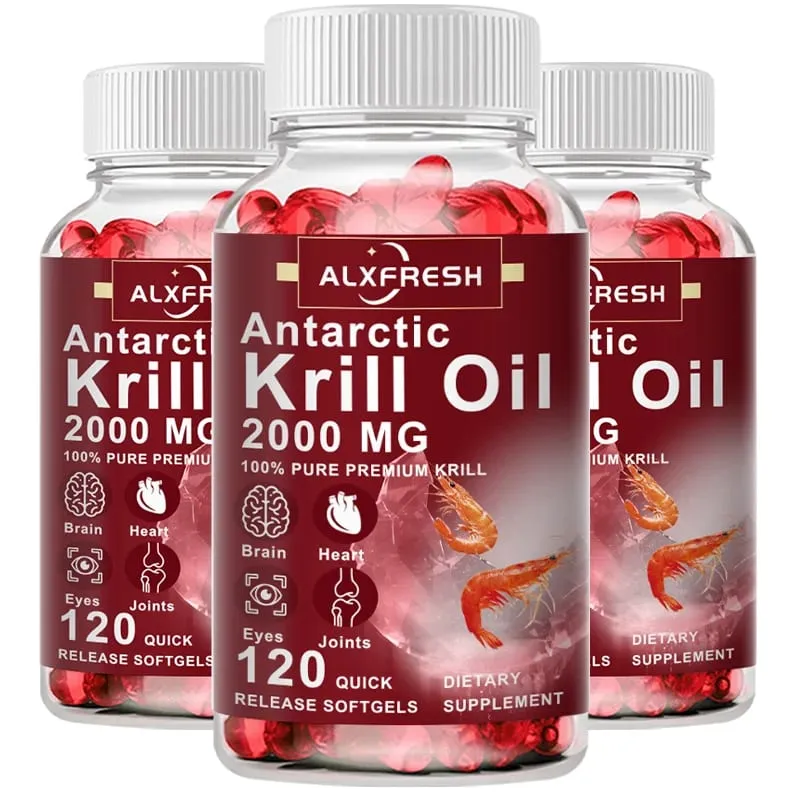 Krill Oil Capsules Improve Cholesterol Mood Antidepressant Effects Cardiovascular Protection Brain Cognitive Anti-inflammatory