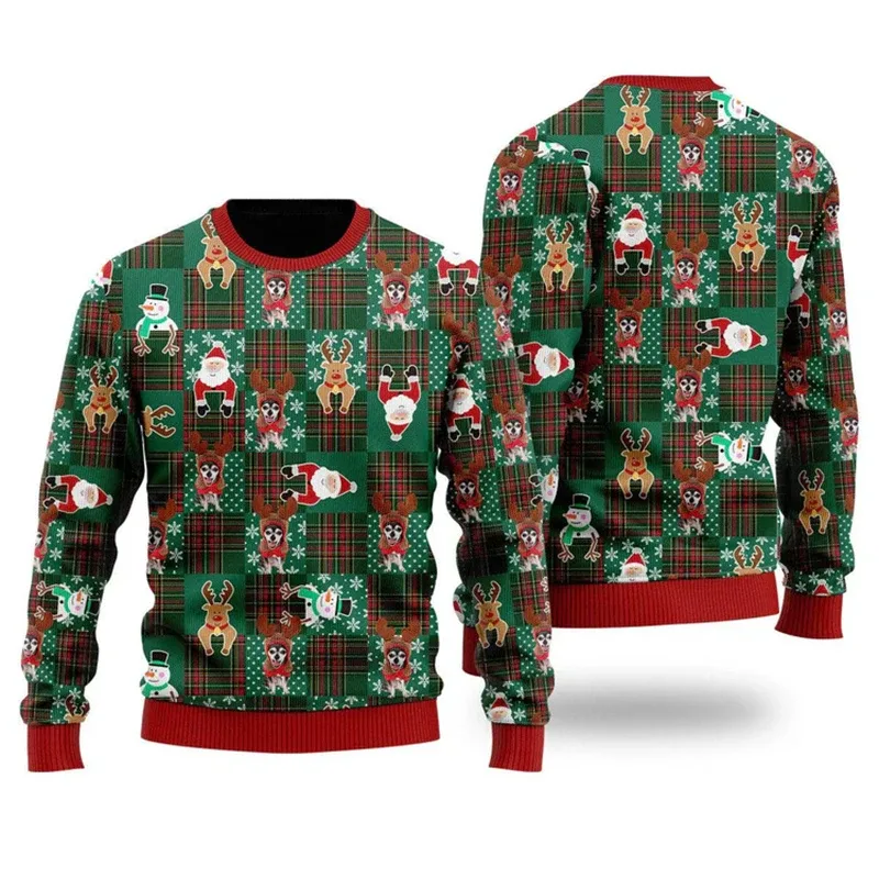 New 2026 Ugly Christmas Sweater Men Santa Claus Pattern Pullovers Women 2026 New Year Merry Christmas Crew Neck Sweatshirts — image 8