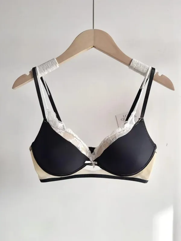French Lace Bra Set for Women Push up Lift Gathering Double Cup Soft Comfort Small Bust Enhancer Daily Wear Lingerie Set