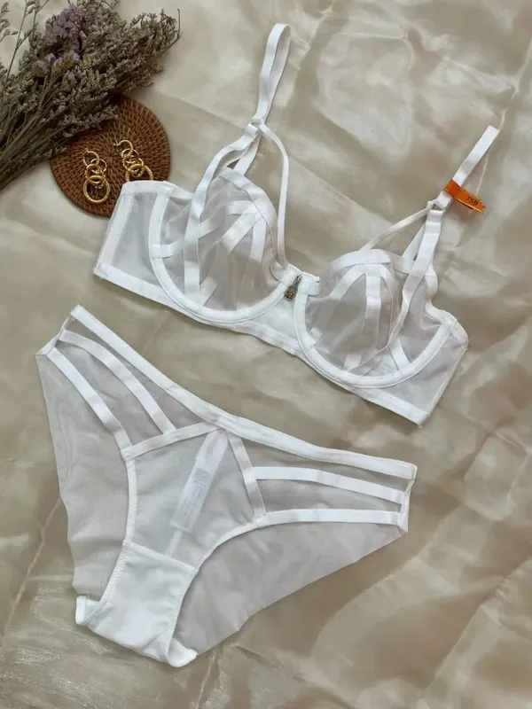 Sexy Lace Lingerie Set for Women Push Up Bra & Panty Set Sheer Mesh Underwear for Special Occasions