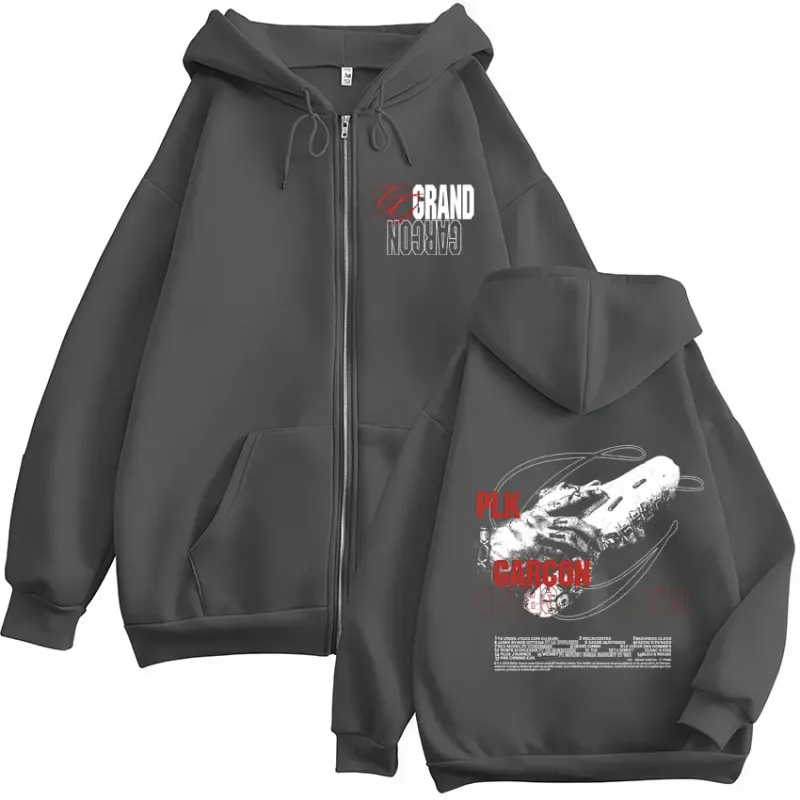 Rapper PLK Grand Garçon 2026 Album Tour Zipper Hoodies Men Women Clothing Fashion Zip Up Fleece Hooded Sweatshirts Jacket Coats — image 5