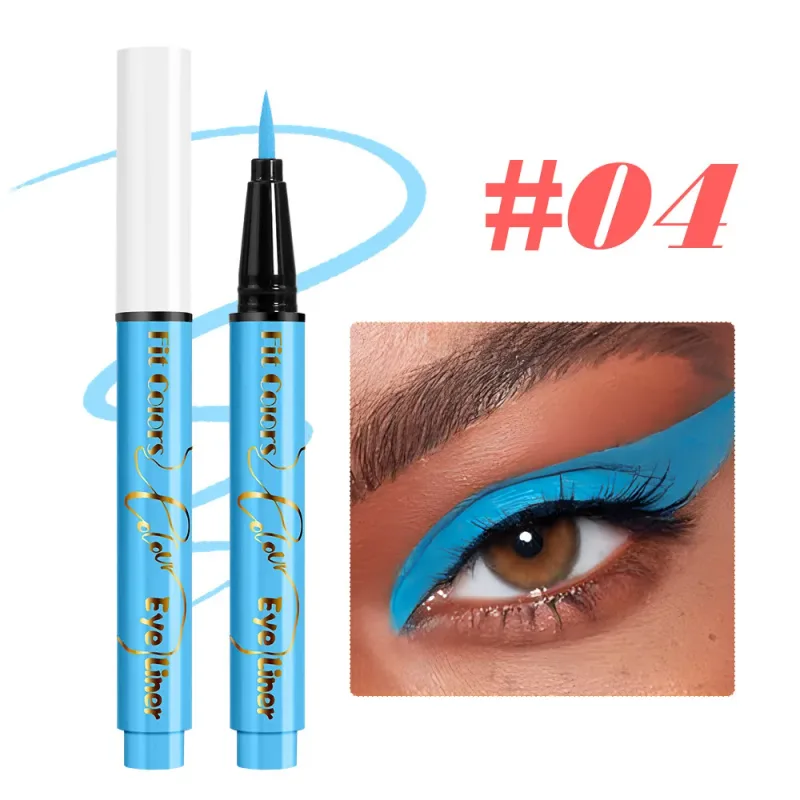 12-color UV Fluorescent Eyeliner Pen Neon UV Reactive Liquid Eyeliner Waterproof Long Lasting Matte Colorful Eye Liner Makeup — image 5