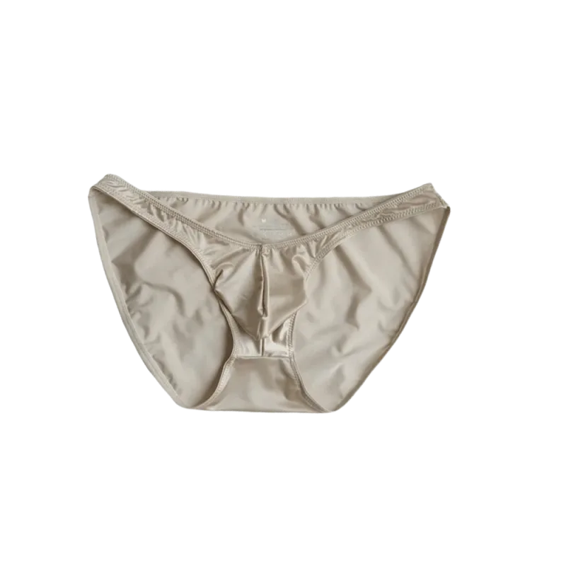 Comfortable Low Waist Men's U-Pouch Underwear Breathable Seamless Satin Silk Briefs Narrow Belt Lingerie Ice Silk Panties Sports